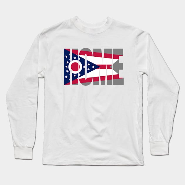 Ohio Home - State Flag Long Sleeve T-Shirt by DonDota